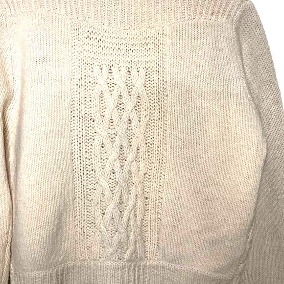 Aran Crafts NWT Cable Knit Irish Wool Sweater Cardigan Asymmetrical Zip Front M - Picture 7 of 16